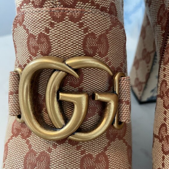 Gucci GG Canvas Boots – 4-Inch Heel, Iconic Elegance in Every Step - Picture 14 of 16